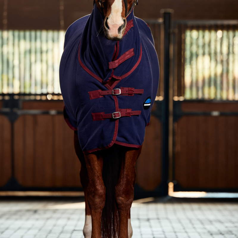 WeatherBeeta Anti-Static Fleece Cooler Combo Neck Rug - Navy/Burgundy-2