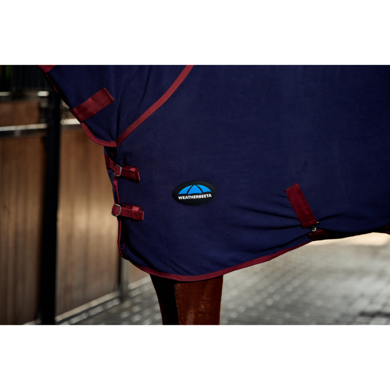 WeatherBeeta Anti-Static Fleece Cooler Combo Neck Rug - Navy/Burgundy-3