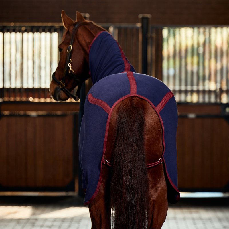 WeatherBeeta Anti-Static Fleece Cooler Combo Neck Rug - Navy/Burgundy-6
