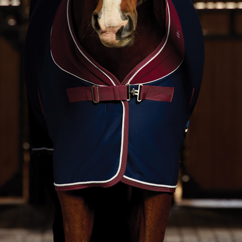 WeatherBeeta Opulence Show Sheet Standard Neck Rug - Navy/Burgundy-1