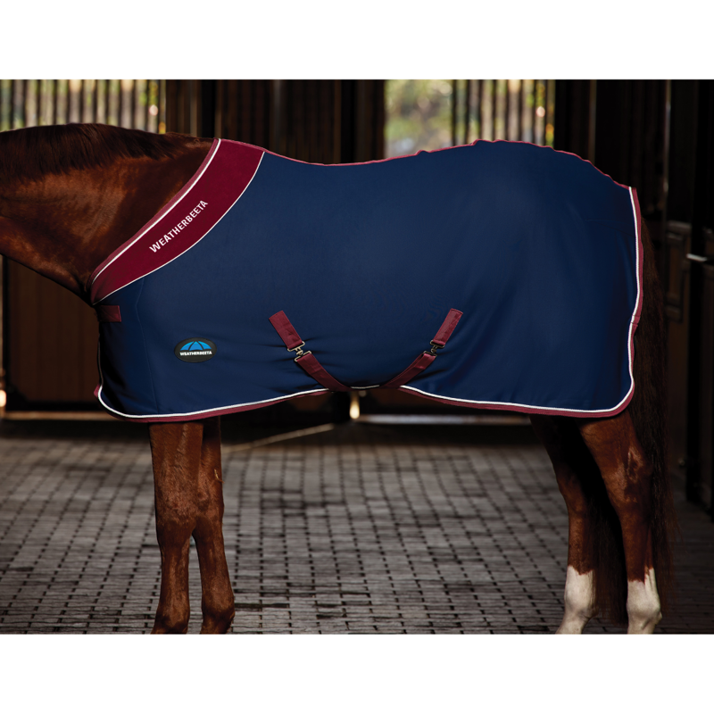 WeatherBeeta Opulence Show Sheet Standard Neck Rug - Navy/Burgundy-2