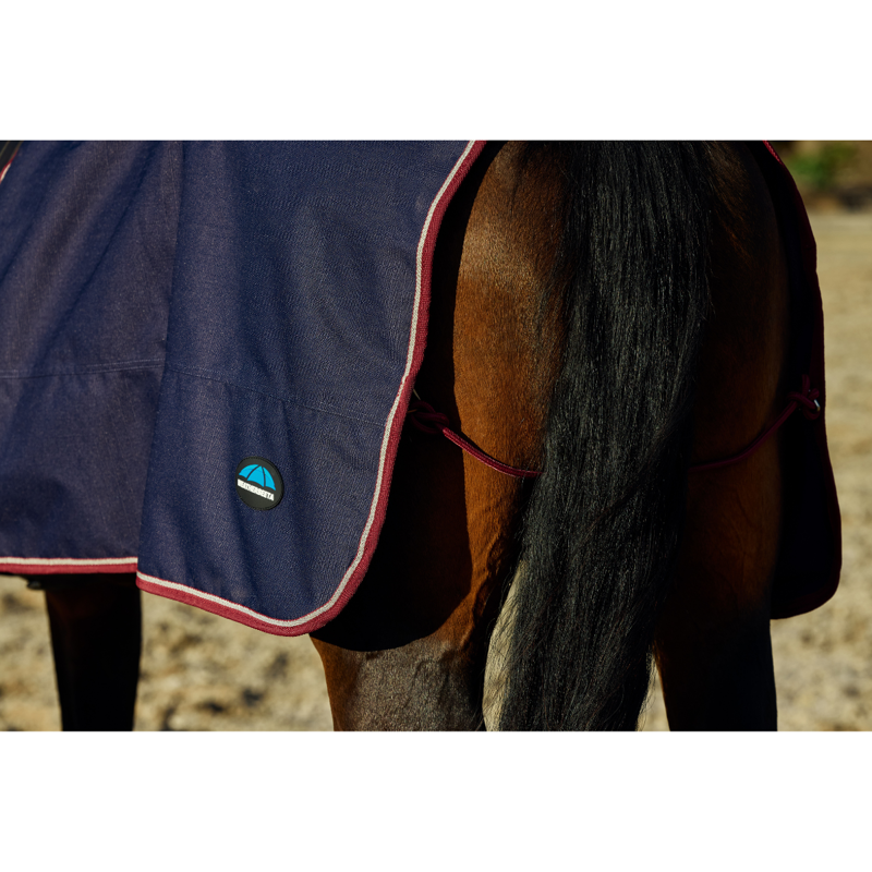 WeatherBeeta Essential Fleece Lined Quarter Sheet - Navy/Burgundy-3