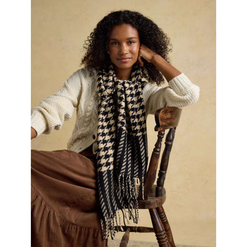 Joules Ladies Langtree Scarf - Black/Tan-1