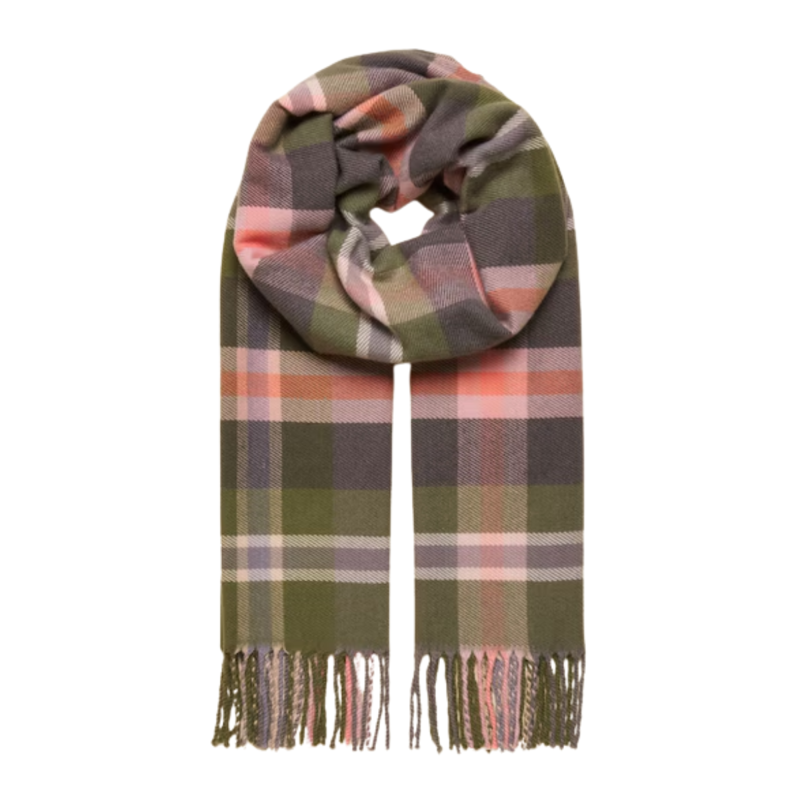 Joules Ladies Langtree Scarf - Green/Pink