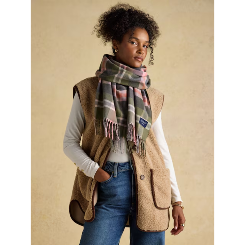 Joules Ladies Langtree Scarf - Green/Pink-2