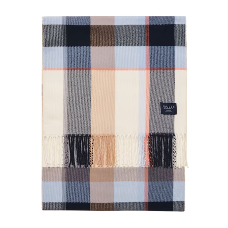 Joules Ladies Langtree Scarf - Cream/Blue-1