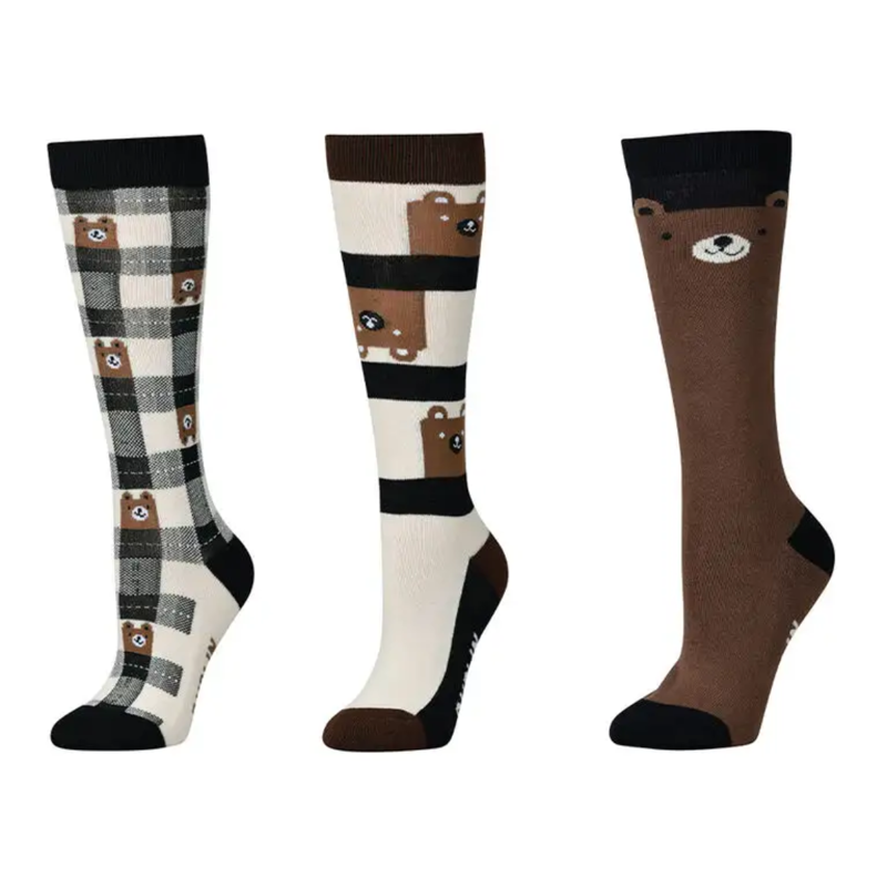 Dublin Kids 3 Pack Socks - Peekaboo Bear