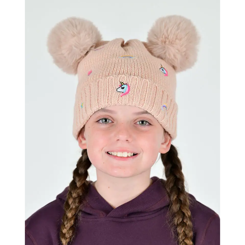 Dublin Kids Embroidered Fun Beanie - Dusty Pink-1