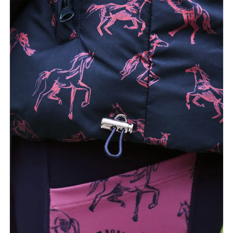 Dublin Kids Patrice Everyday Puffer Vest - Navy Frolicking Horses-2
