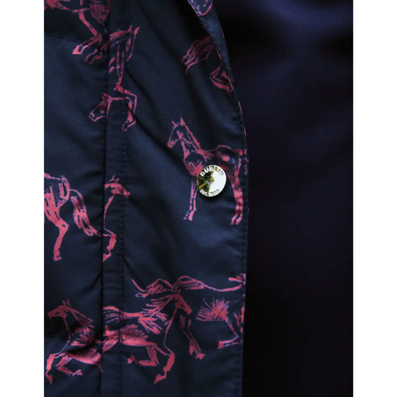 Dublin Kids Patrice Everyday Puffer Vest - Navy Frolicking Horses-3