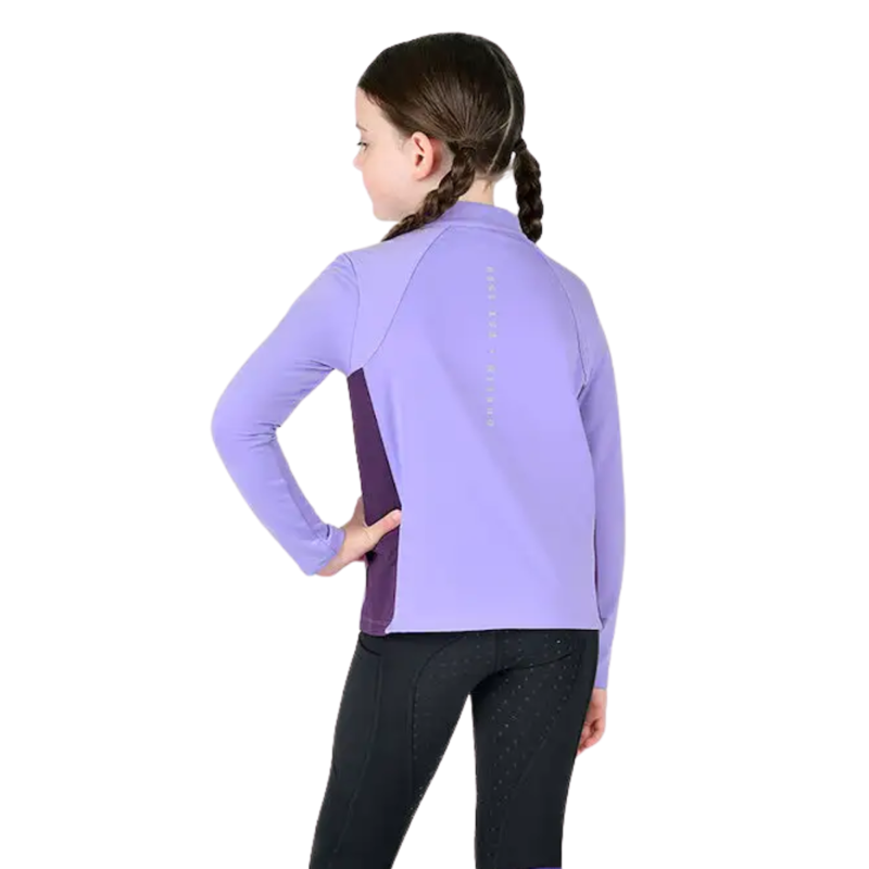 Dublin Kids Sadie Panel Detail Long Sleeve Riding Top - Paisley Purple/Imperial Purple-1