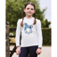 Dublin Kids Poppy Puff Sleeve Tee - White Marle/Nordic Pony