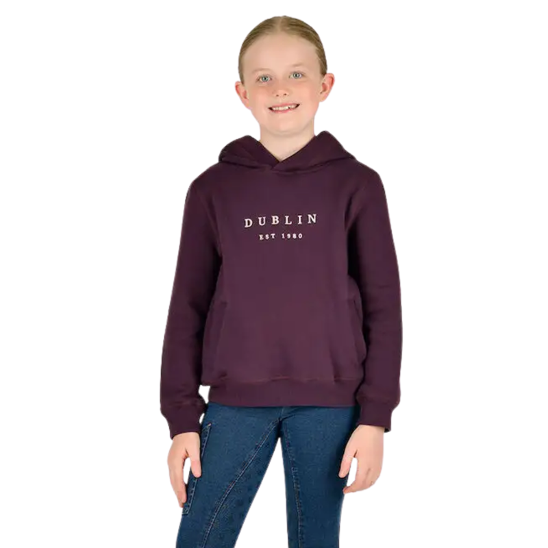 Dublin Kids Lilah Lurex Logo Hoodie - Plum Perfect/Rose Gold-1