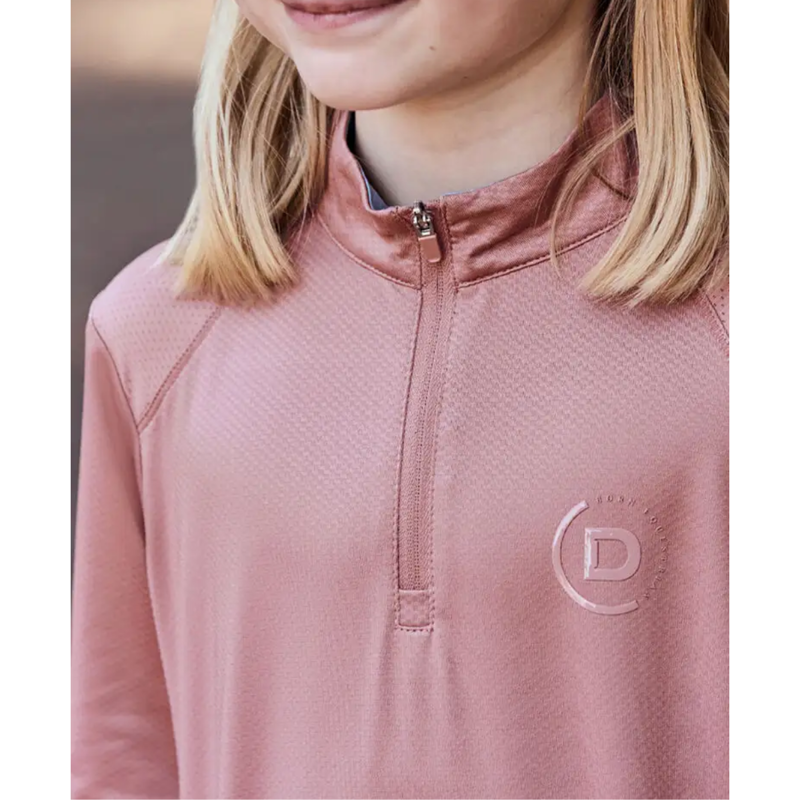 Dublin Kids Breathable Long Sleeve Riding Top - Dusty Rose-3