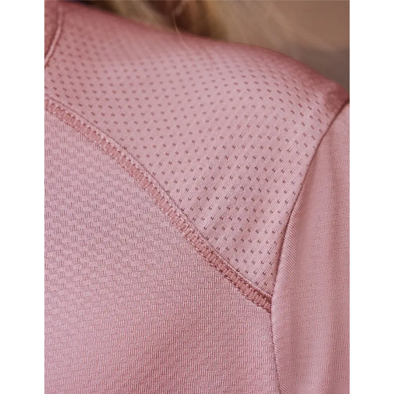 Dublin Kids Breathable Long Sleeve Riding Top - Dusty Rose-4