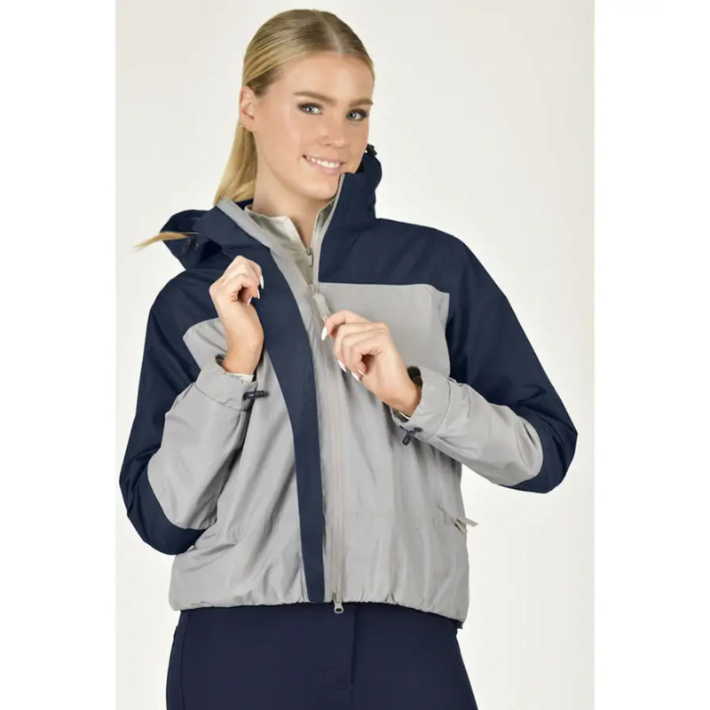 Dublin Ladies Crissy Colourblock Waterproof Jacket - Gull/Navy Academy-2