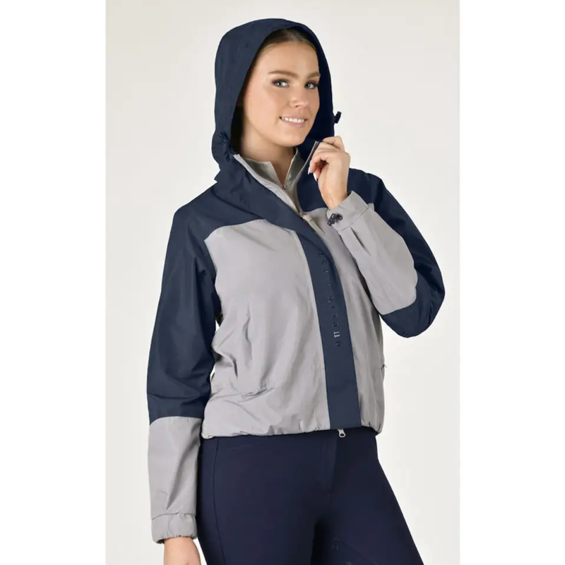 Dublin Ladies Crissy Colourblock Waterproof Jacket - Gull/Navy Academy-3