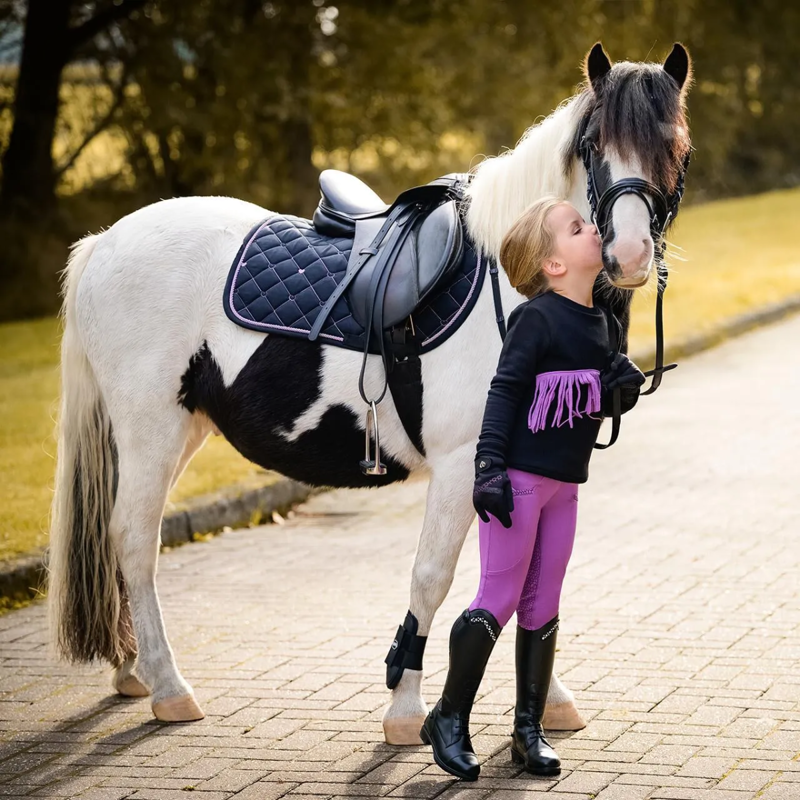 QHP Lize Saddlepad - Black/Violet-3