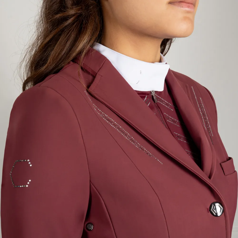 Coldstream Ladies Harthill Diamante Show Jacket - Windsor Wine-3