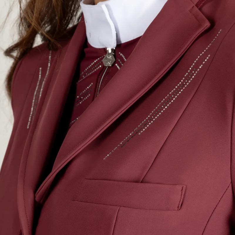 Coldstream Ladies Harthill Diamante Show Jacket - Windsor Wine-4