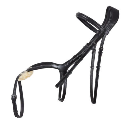 Bride Flash Pour Cheval En Cuir Noir - Avec Rênes Et Embout Bride Flash Pour Cheval En Cuir Noir - Avec Rênes Et Embout