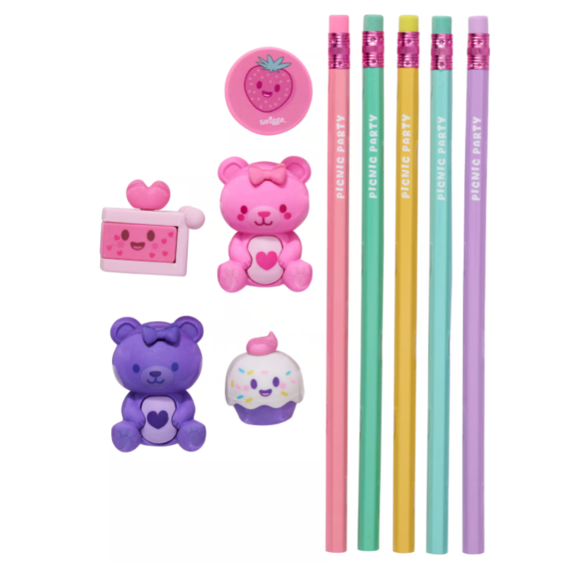 Smiggle Super Speed Pencil And Eraser Set - Pink-1