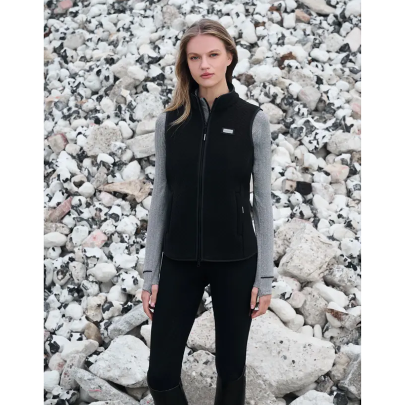 LeMieux Ladies Aspen Herringbone Fleece Gilet - Black-3