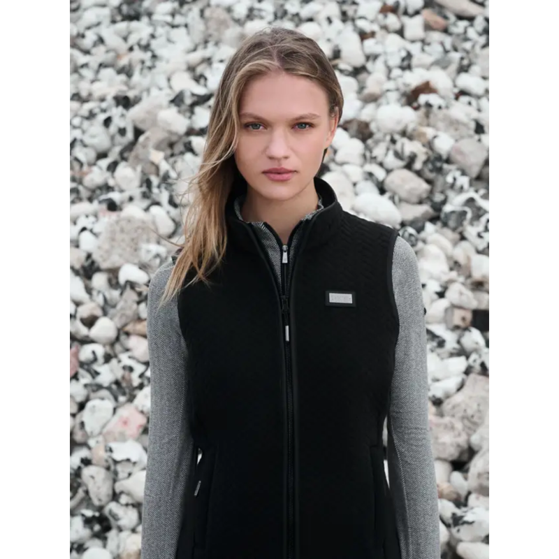 LeMieux Ladies Aspen Herringbone Fleece Gilet - Black-4