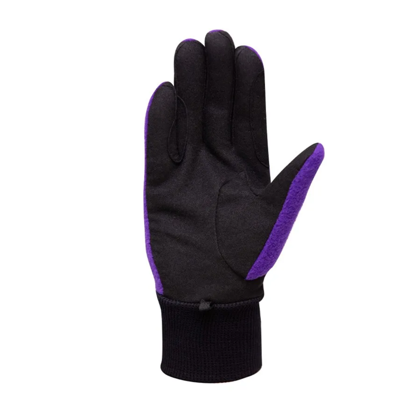 Hy Equestrian Children's Winter Two Tone Riding Gloves - Black/Purple-1