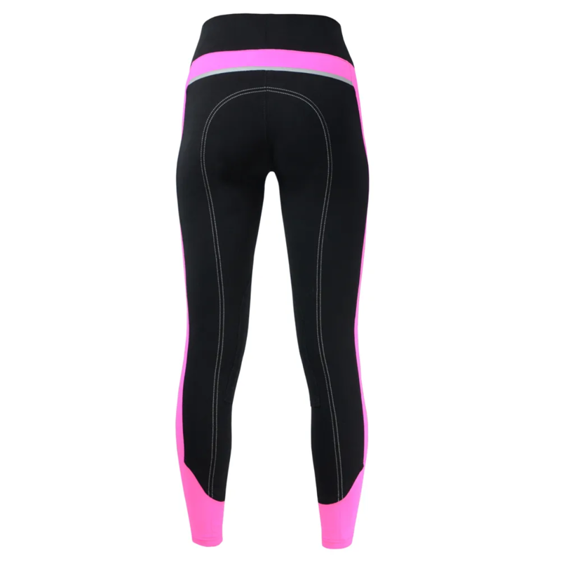 Reflector Ladies Breeches by Hy Equestrian - Pink/Black-1