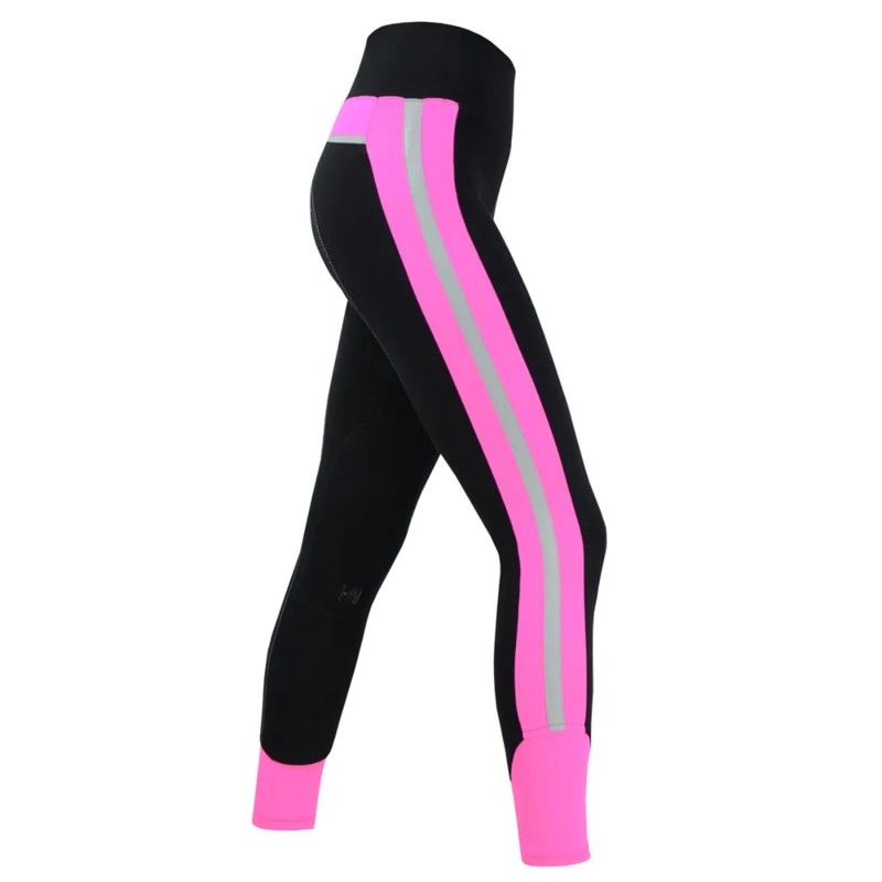 Reflector Ladies Breeches by Hy Equestrian - Pink/Black-2