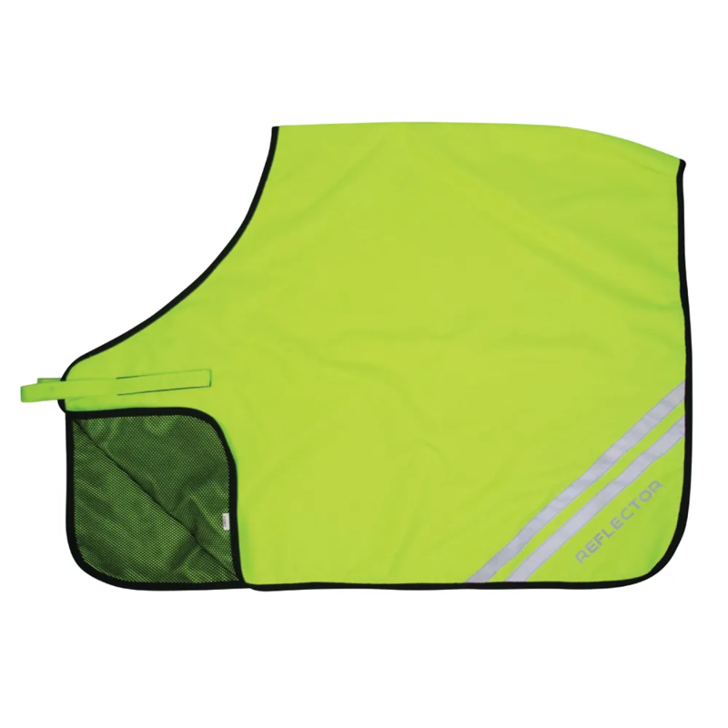 Reflector Quarter Mesh Exercise Sheet by Hy Equestrian - Yellow-1