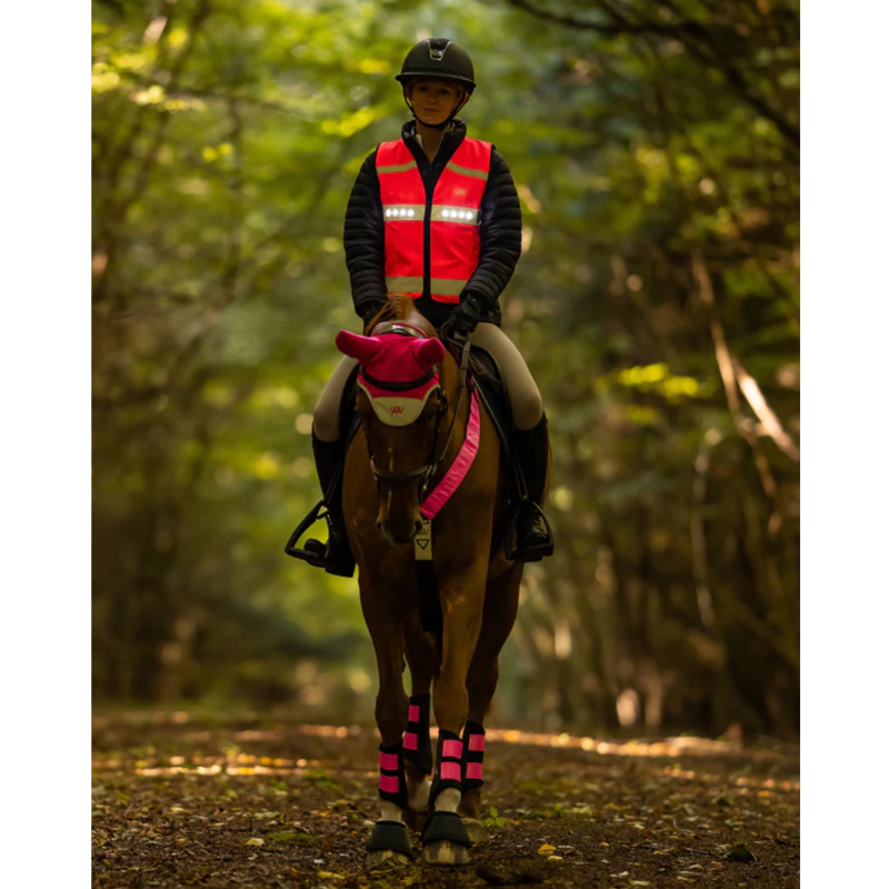 Woof Wear Junior LED Hi Vis Riding Vest - Hi Viz Pink-5