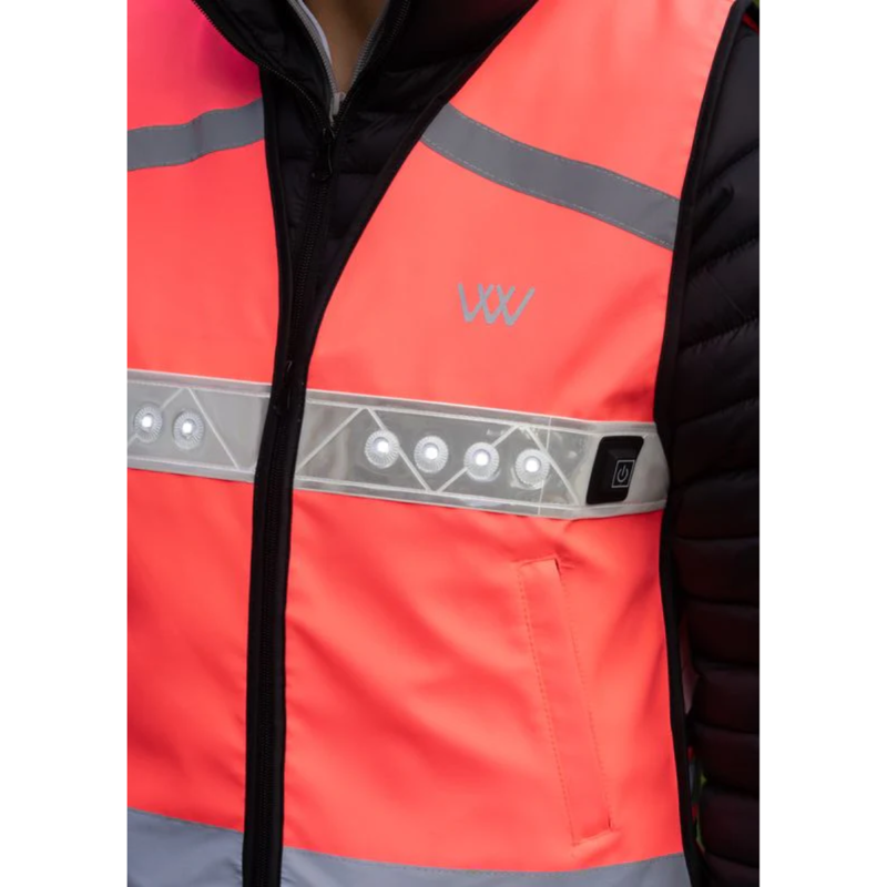 Woof Wear Junior LED Hi Vis Riding Vest - Hi Viz Pink-2