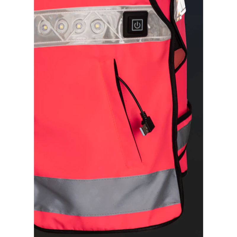 Woof Wear Junior LED Hi Vis Riding Vest - Hi Viz Pink-3