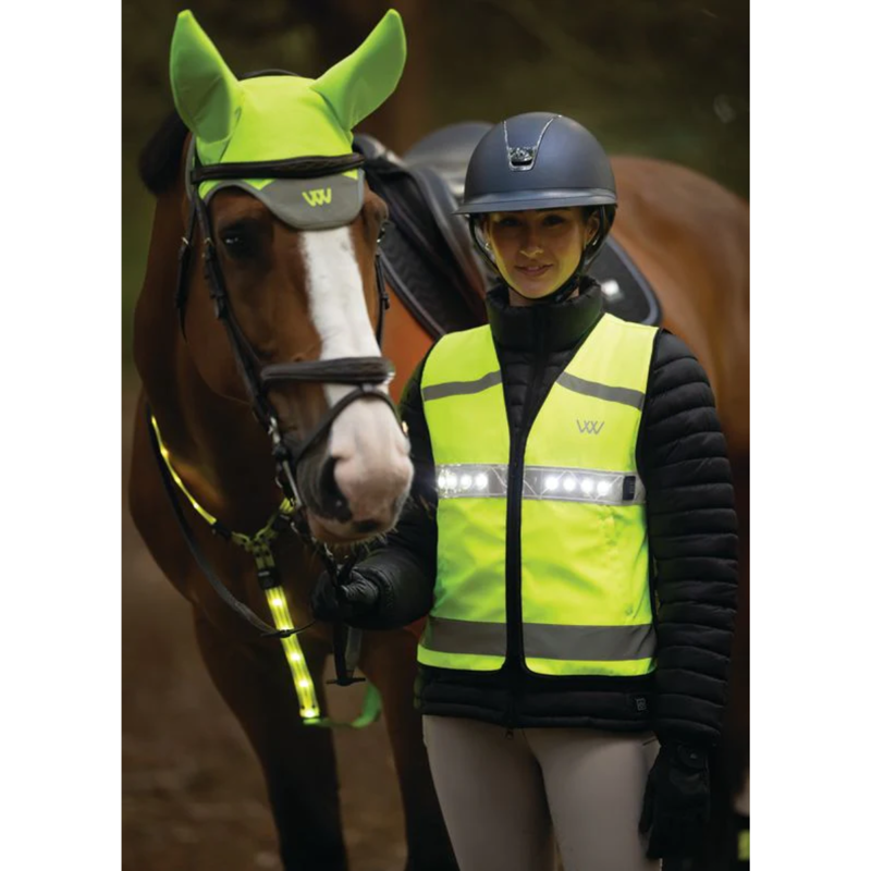 Woof Wear Junior LED Hi Vis Riding Vest - Hi Viz Yellow-1