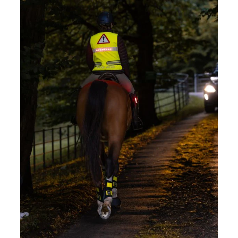 Woof Wear Junior LED Hi Vis Riding Vest - Hi Viz Yellow-3