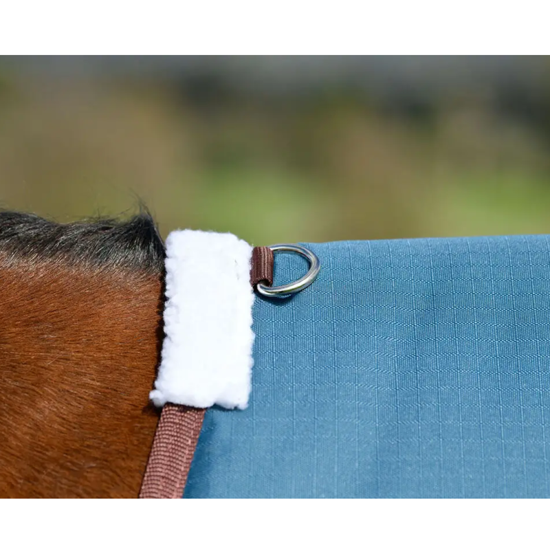 WeatherBeeta ComFiTec Classic Standard Neck Mediumweight Turnout Rug - Dark Blue/Coffee-2