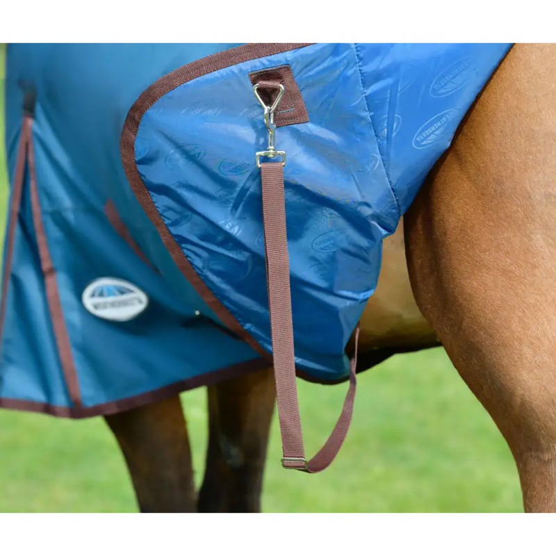 WeatherBeeta ComFiTec Classic Standard Neck Mediumweight Turnout Rug - Dark Blue/Coffee-5