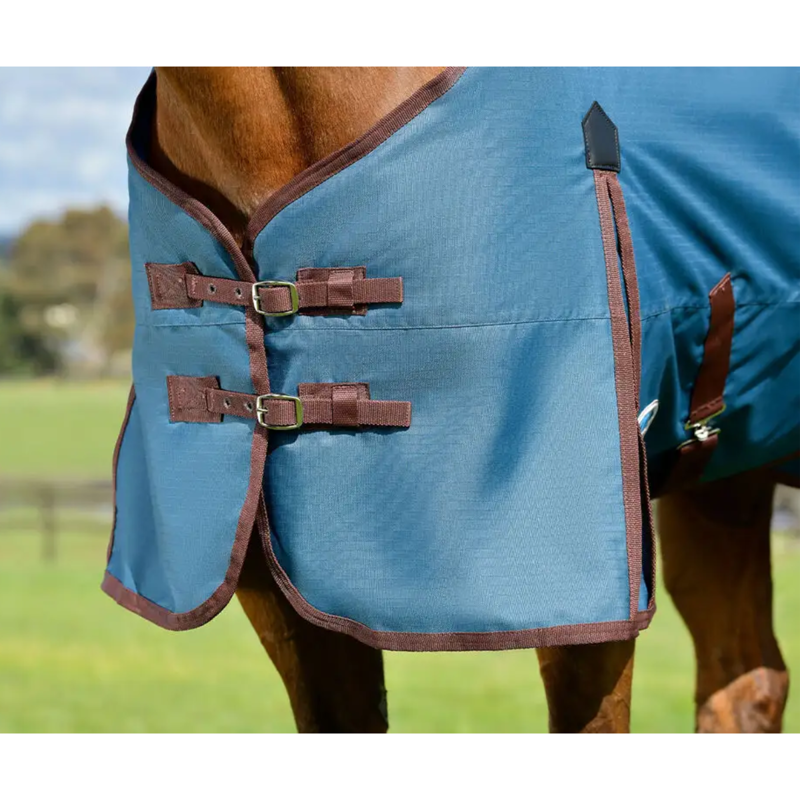 WeatherBeeta ComFiTec Classic Standard Neck Mediumweight Turnout Rug - Dark Blue/Coffee-1