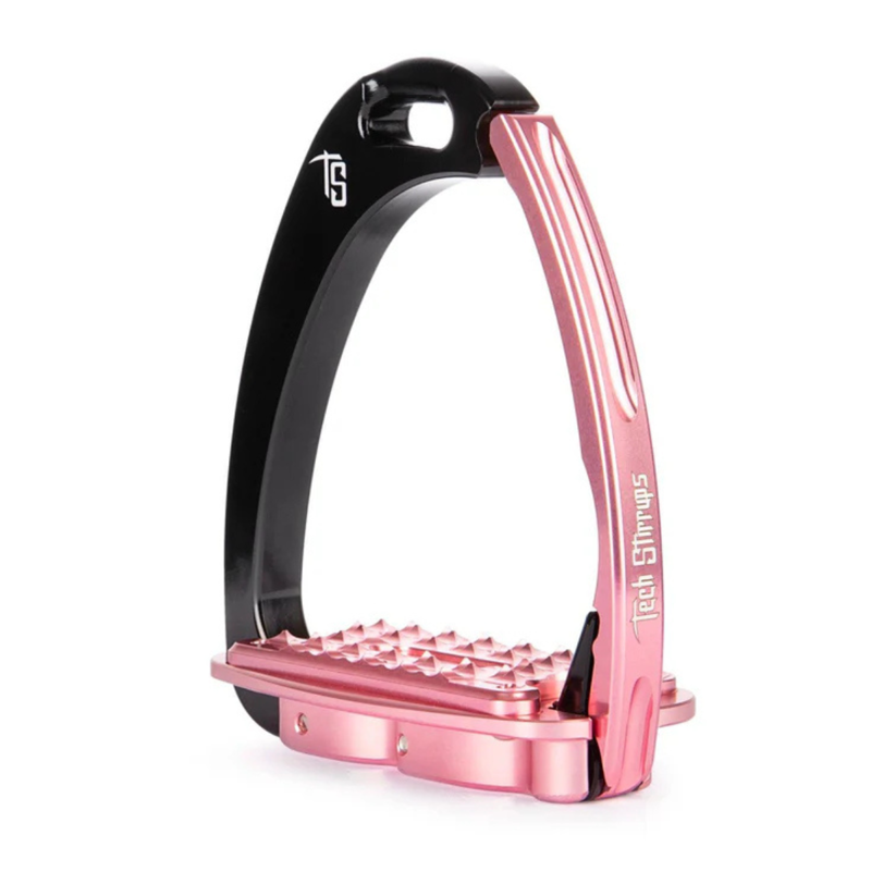 Tech Stirrups Venice Sloped M Medium Safety Stirrups - Black/Pink