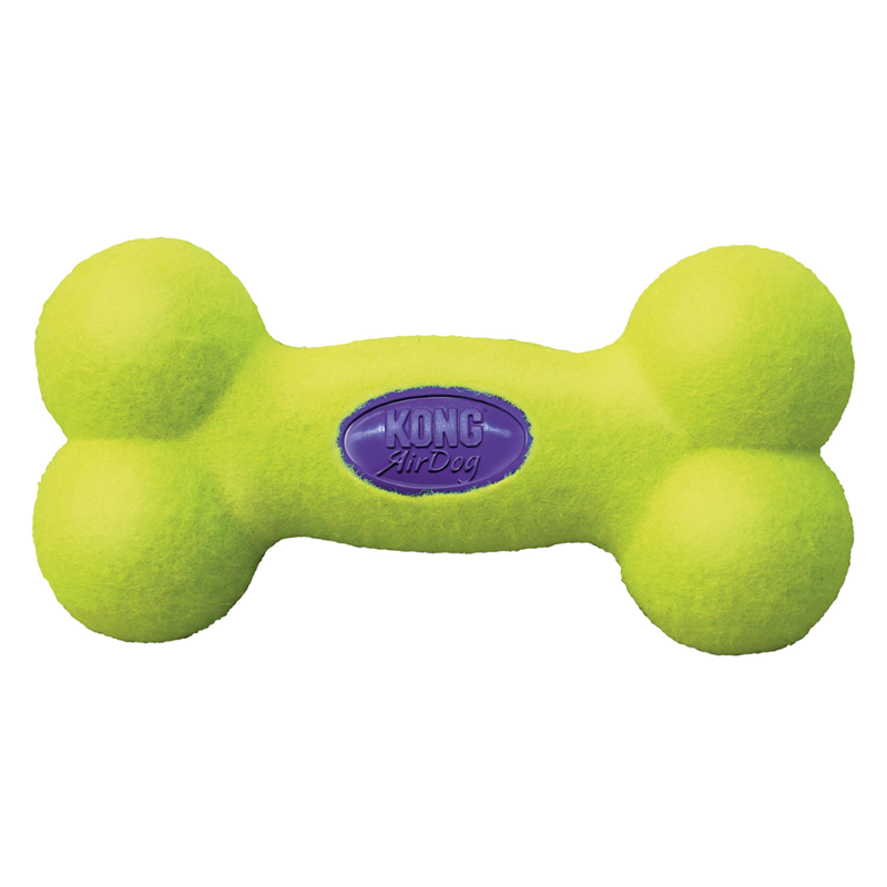 KONG AirDog Squeaker Bone Dog Toy - Yellow