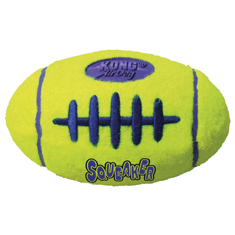 KONG AirDog Squeaker Football Dog Toy - Yellow
