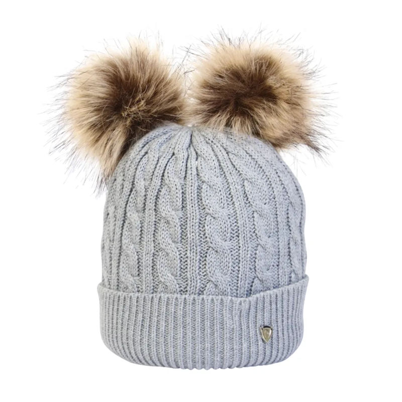 Hy Equestrian Morzine Children's Bobble Hat - Grey
