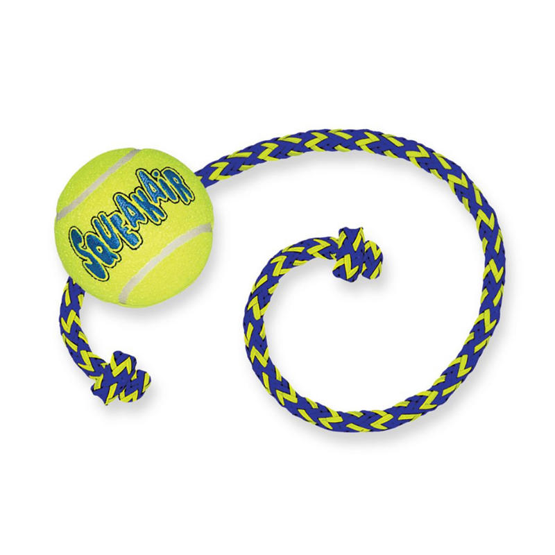 KONG SqueakAir Ball with Rope Dog Toy  - Medium