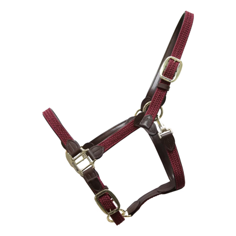 Kentucky Plaited Nylon Headcollar - Bordeaux-1