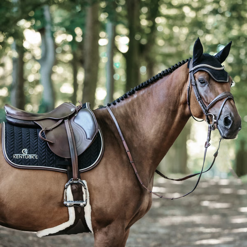Kentucky Leather Fishbone Jumping Saddlepad - Black-3