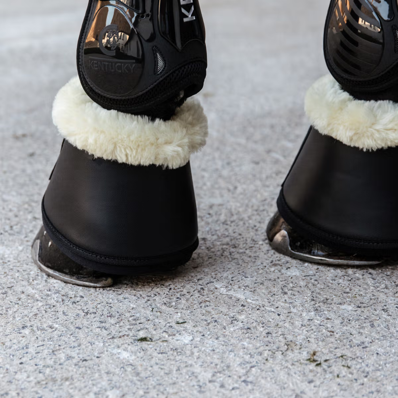 Kentucky Sheepskin Leather Overreach Boots - Black-2