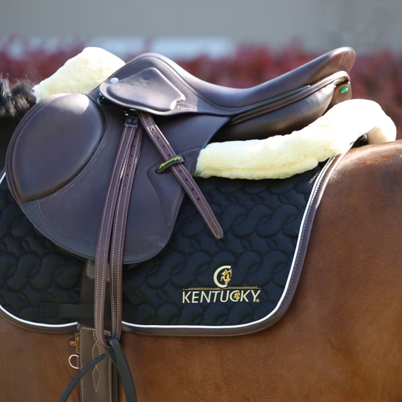 Kentucky Sheepskin Anatomic Absorb Half Pad - Black/Natural-3