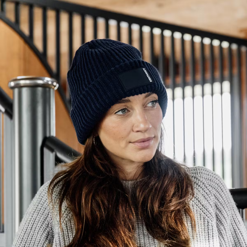 Kentucky Rubber Logo Beanie - Navy-1